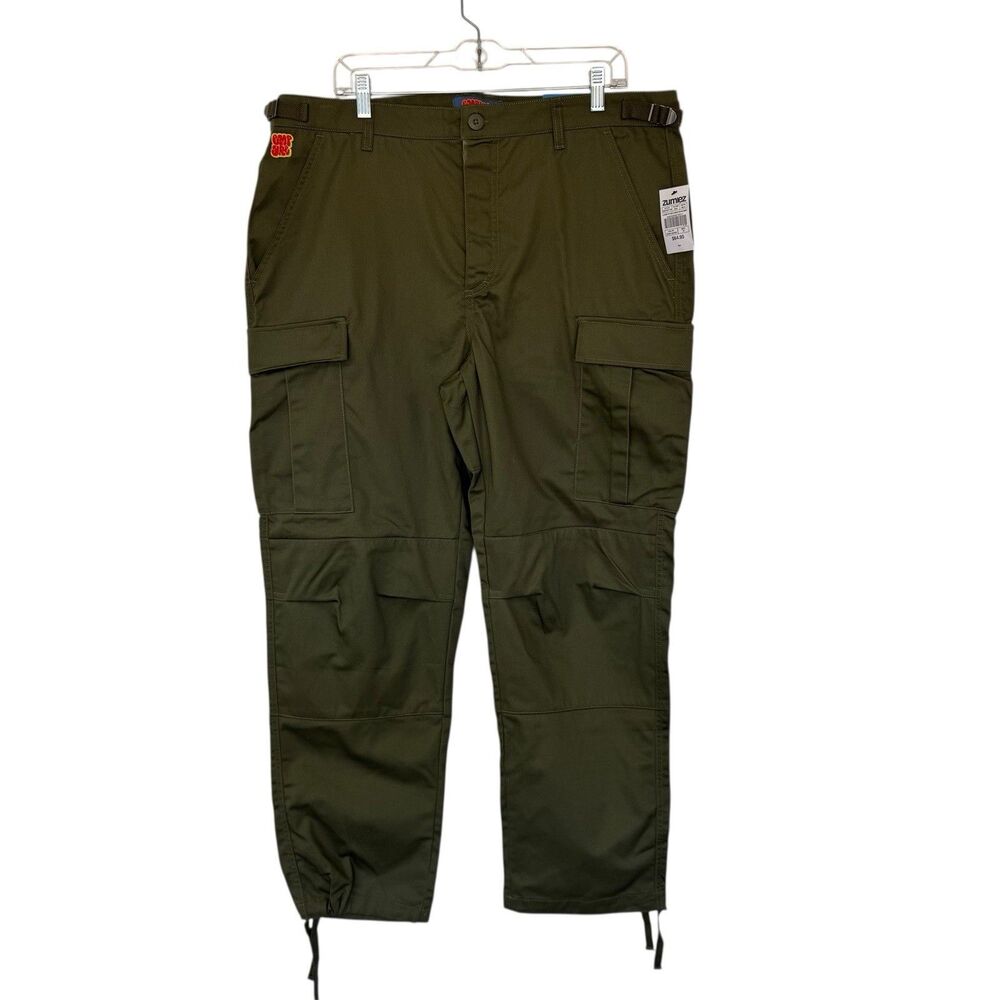Empyre Pants 36 39x29 Green Cotton Relax Loose Cargo Skate Zumiez Button Fly NEW